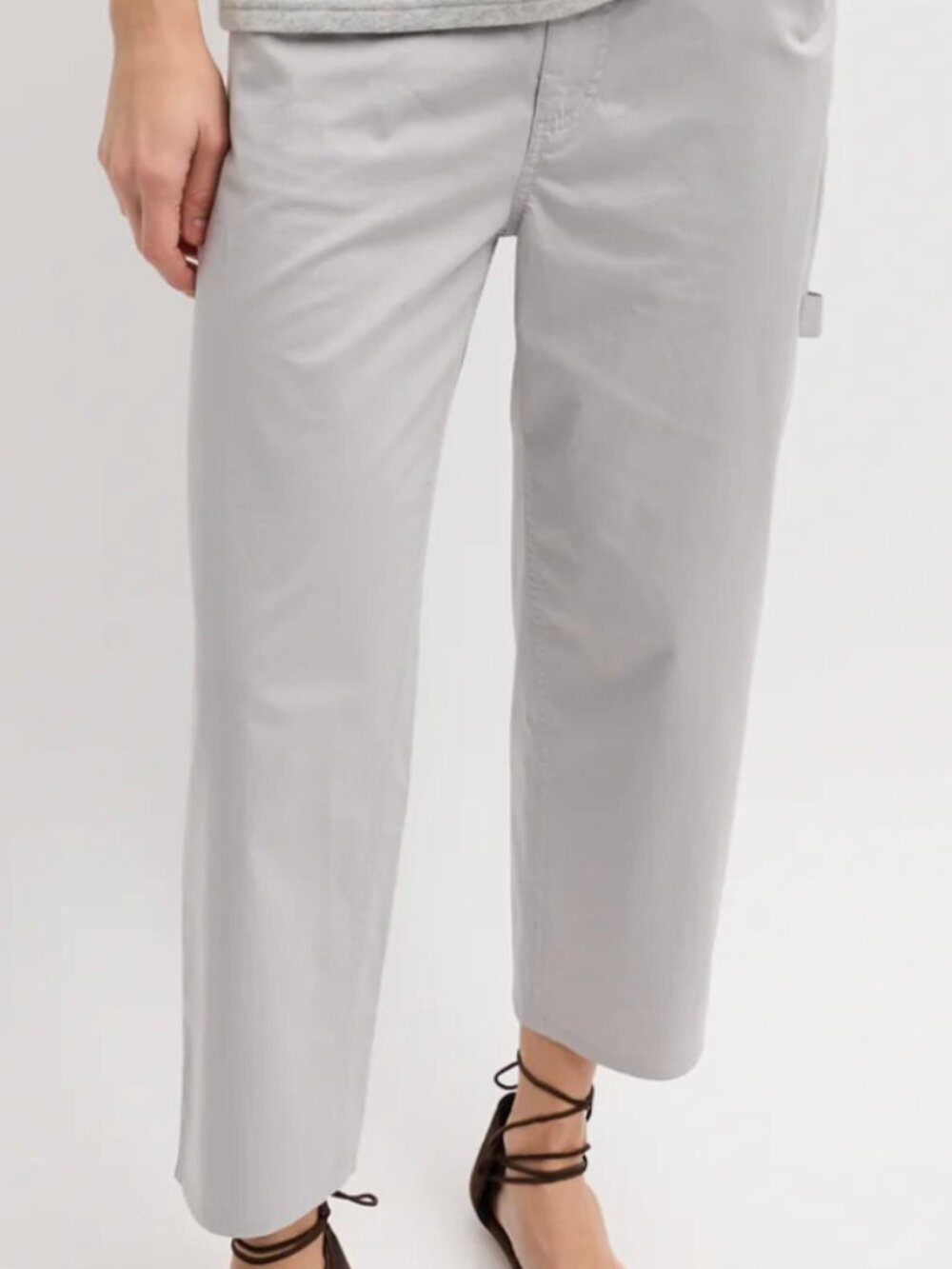 NWT $385! TIBI Garment Dyed Silky Cotton Cropped Slouchy Cargo Jean_31